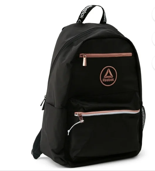 Reebok | Bags | Reebok Sloane Backpack Black With Rose Gold 